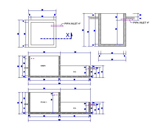 Free Download Pond Water Purifier Section Design AutoCAD File