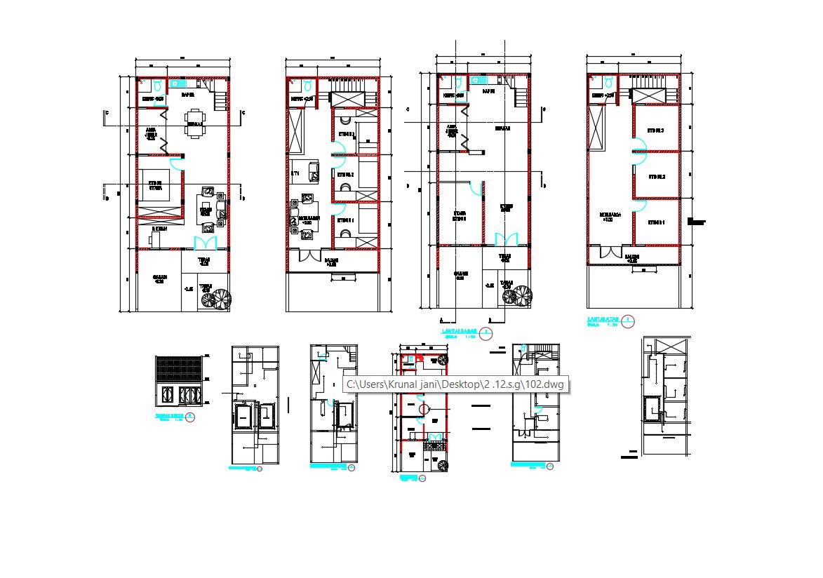 Free Download Residential Building Floor Plans With Dimension AutoCAD File