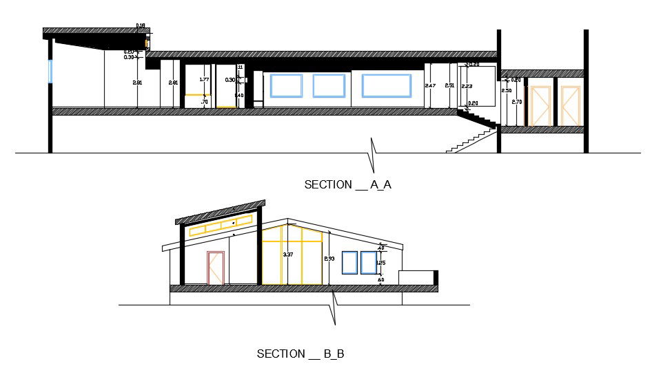 Free Download Residential Bungalow Section AutoCAD File