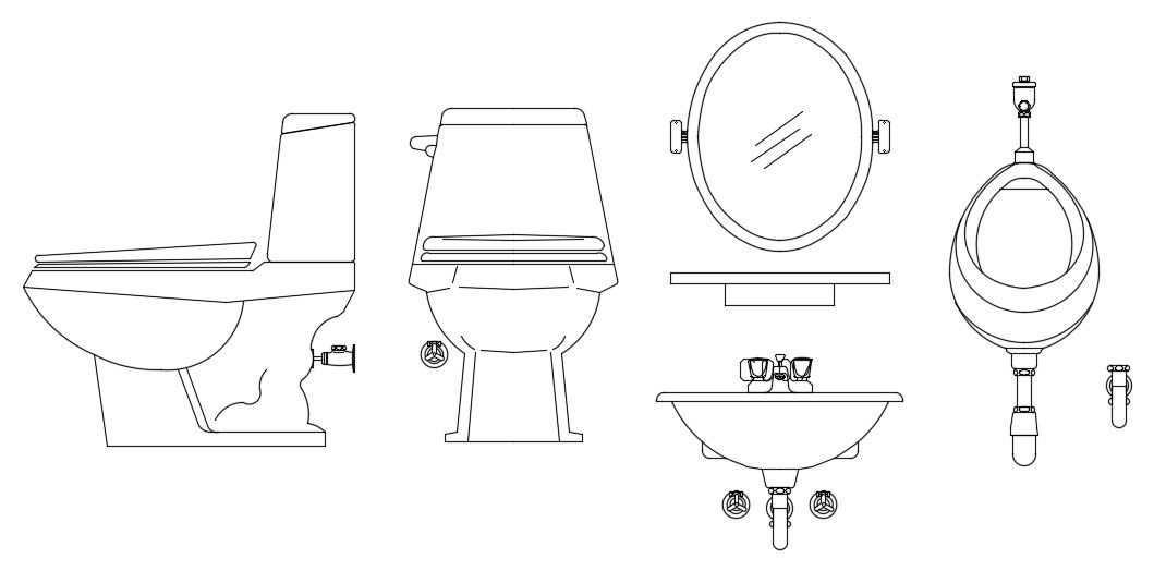 Free Download Sanitary AutoCAD Blocks 2d Drawing