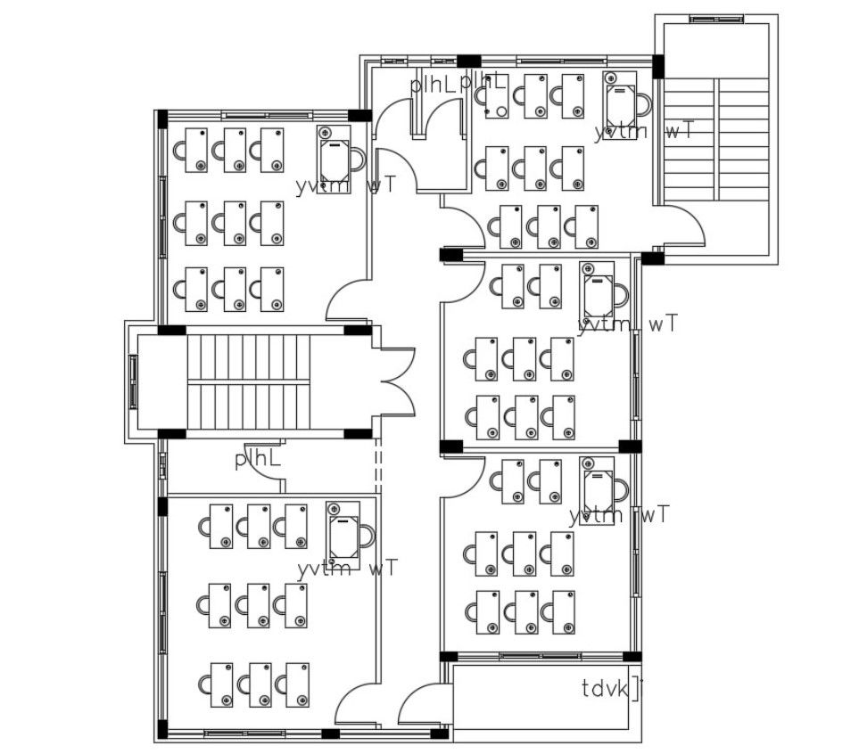 School Classroom Floor Plan DWG CAD Drawing File AutoCAD Layout