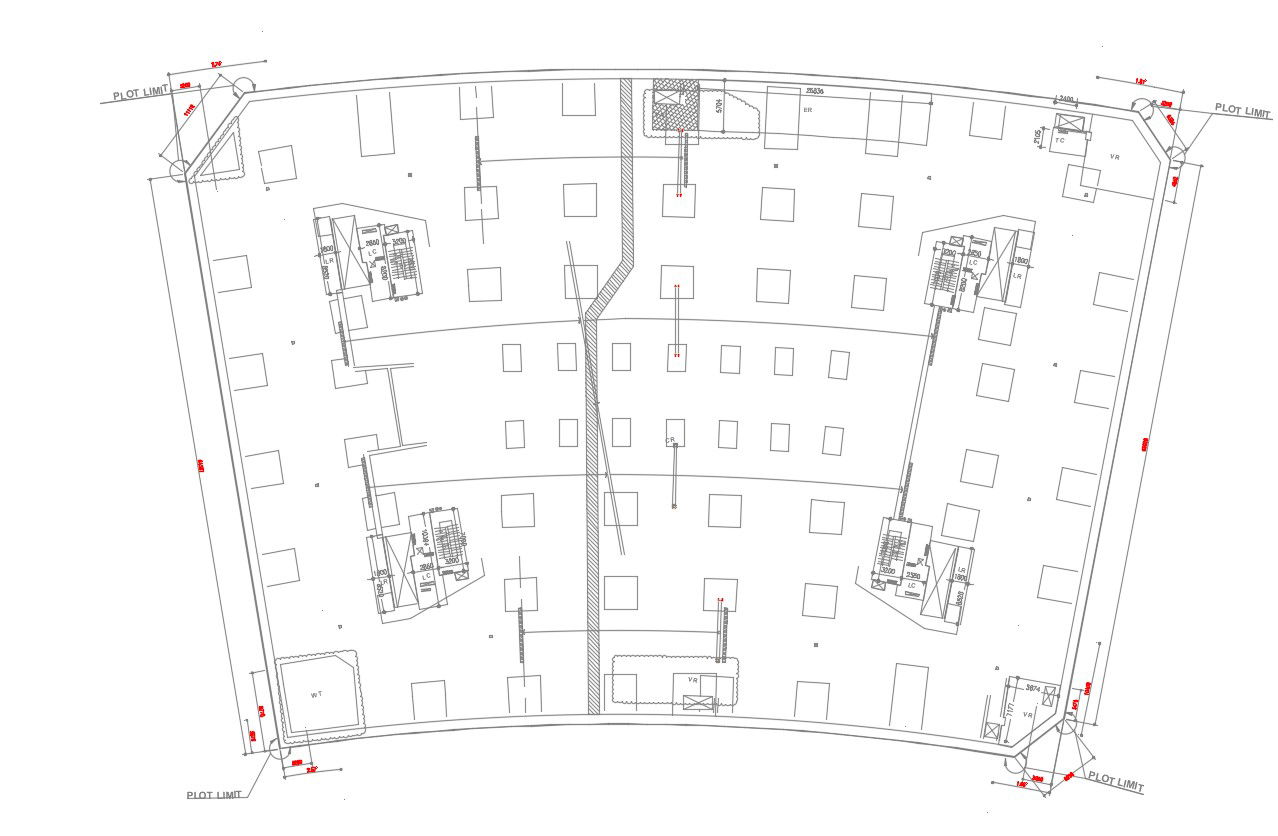 Free Download Simple Foundation Demarcation Plan AutoCAD File
