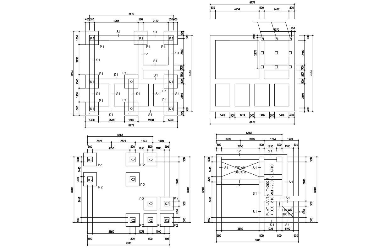 Free Download The House Foundation Design DWG File