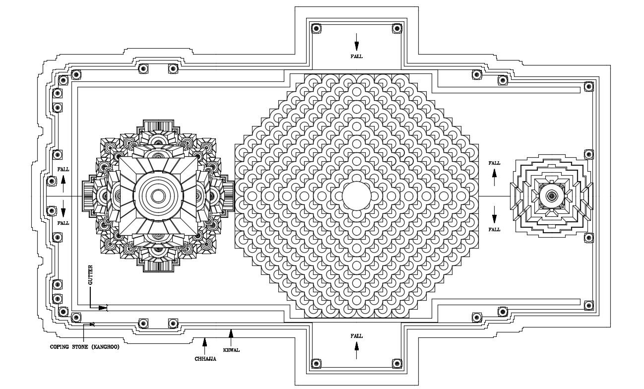 Free Download Top View Of Temple Design AutoCAD File