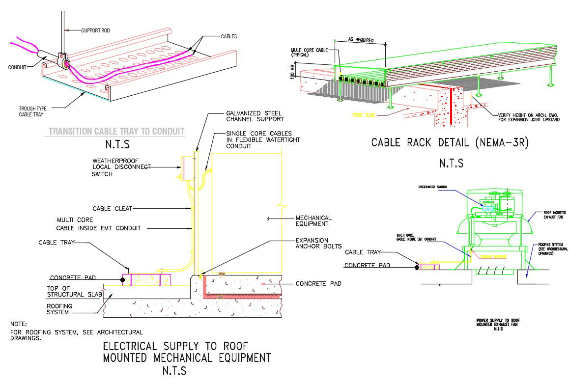 Free Download Transition Cable Tray Design AutoCAD File
