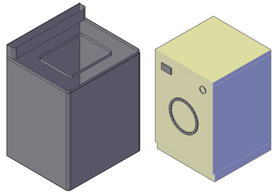 Free Download Washing Machine 3D Drawing With Rendered In 3D Max File
