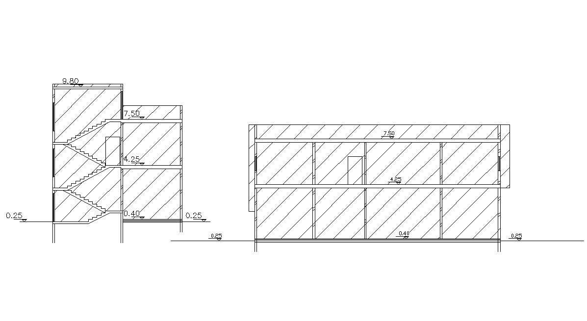 Free House Building Section CAD Drawing DWG File
