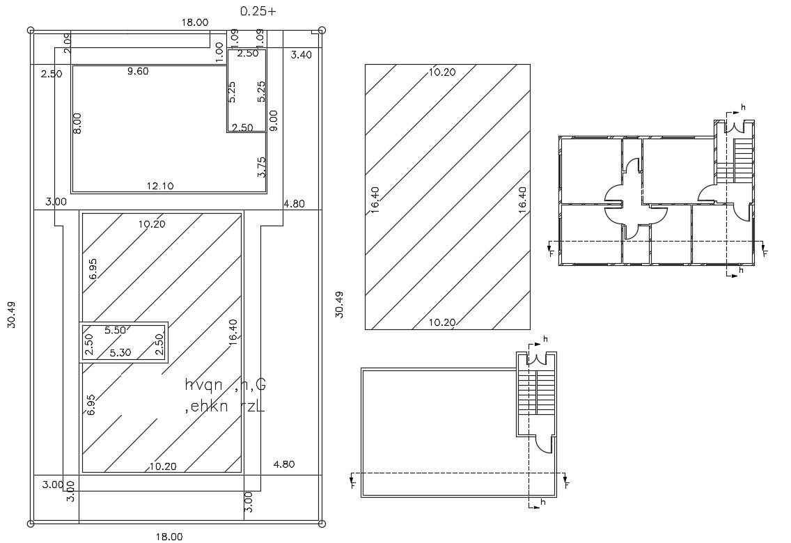 Free House Site Plot Plan With Floor Design DWG File