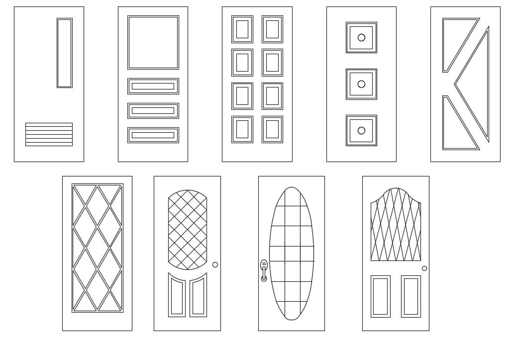 Free CAD Blocks Door Elevation Design DWG File