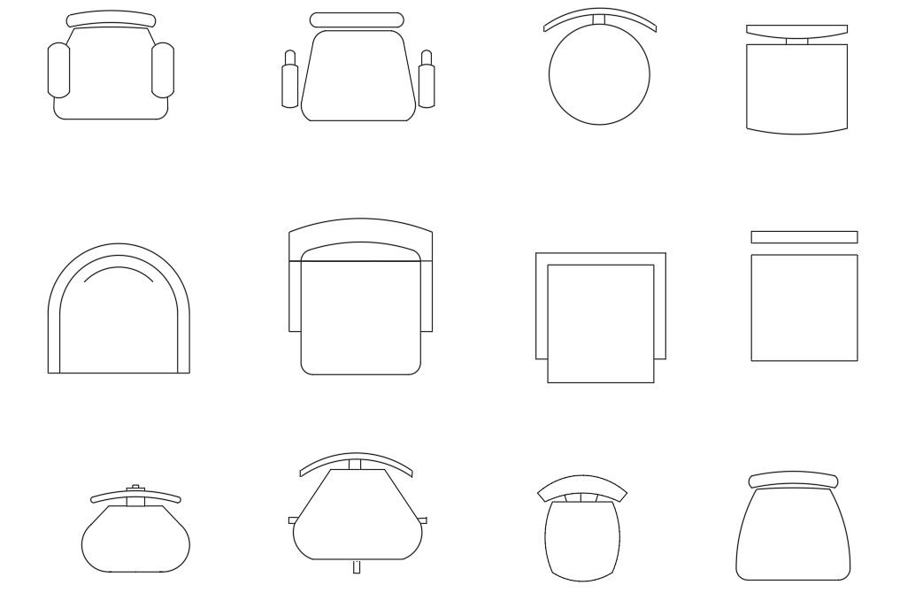 Free Chair CAD Blocks Top View DWG File for Download
