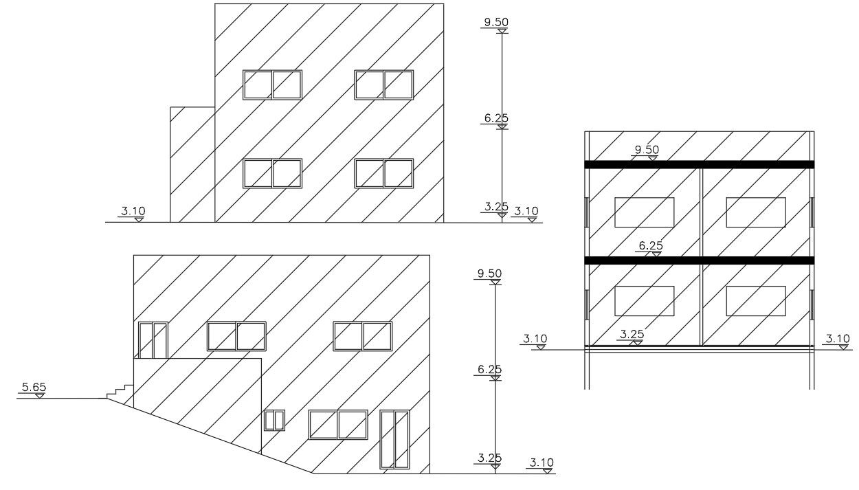 Free Download 2 storey House Building Design DWG File