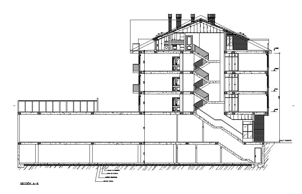 Free Download Apartment Building Section Drawing AutoCAD File