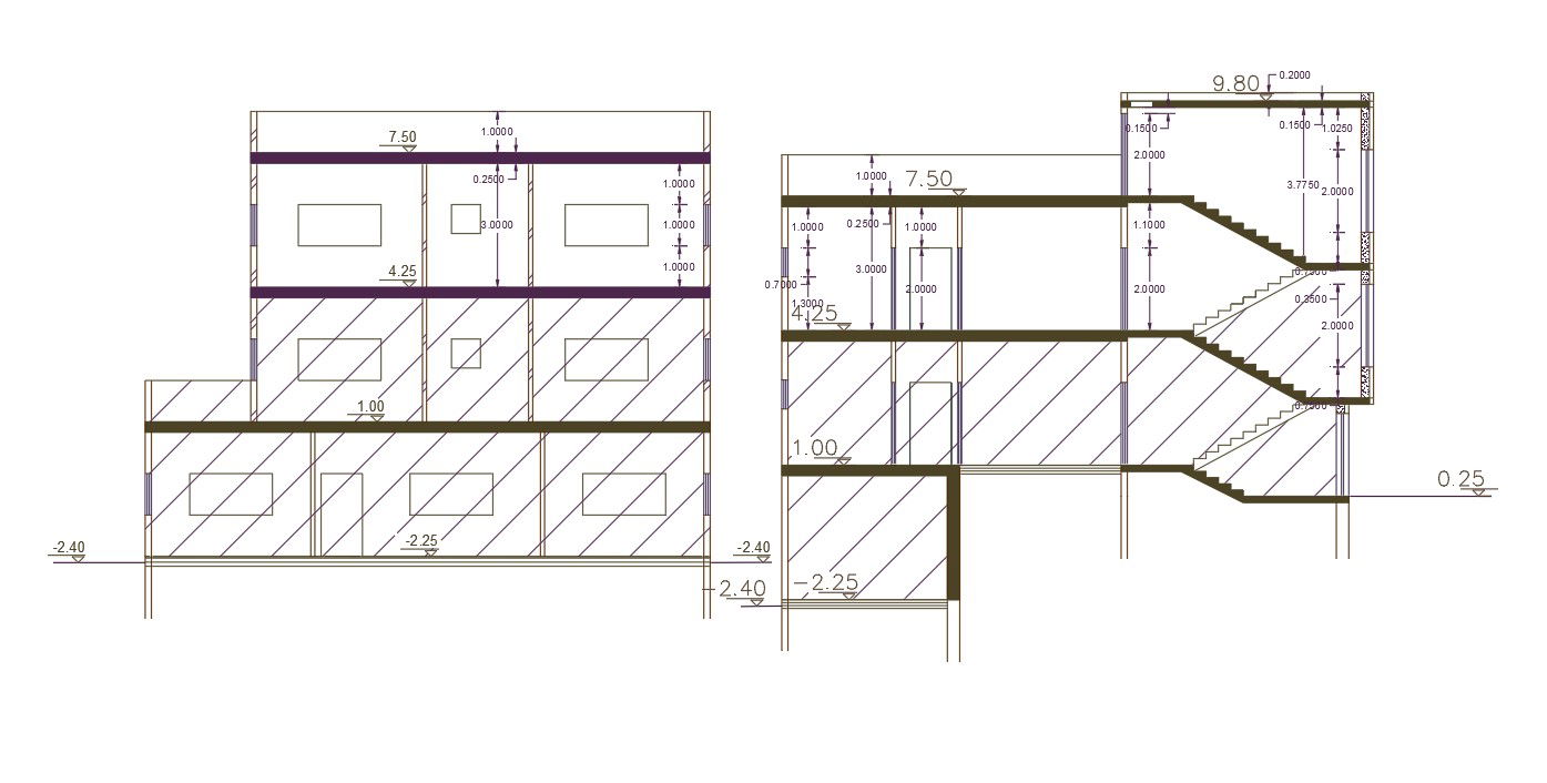 Free Download Apartment House Building Section Drawing