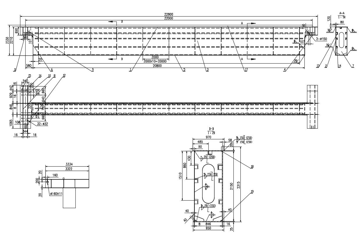 Free Download Beam Support For Huge Bridge AutoCAD File
