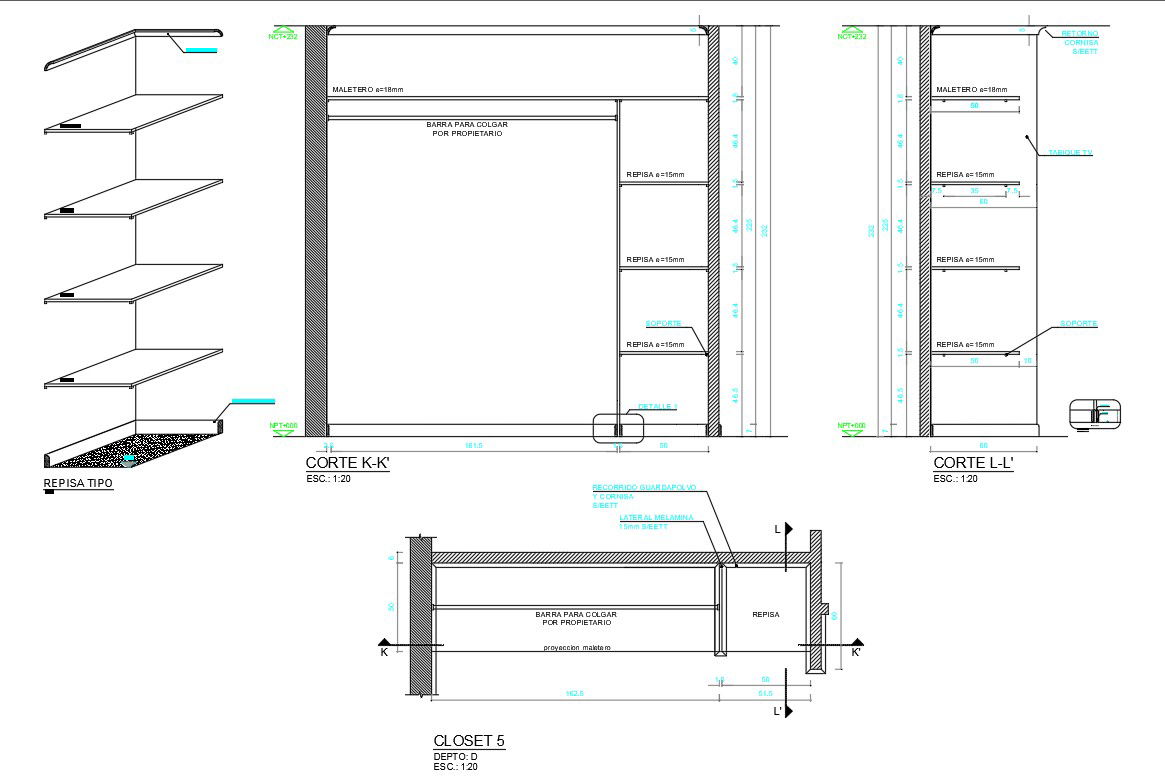 Free Download Closet Design AutoCAD File