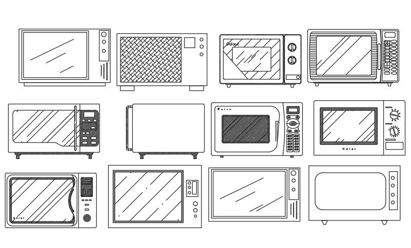Free Download Microwave Oven CAD Blocks DWG File