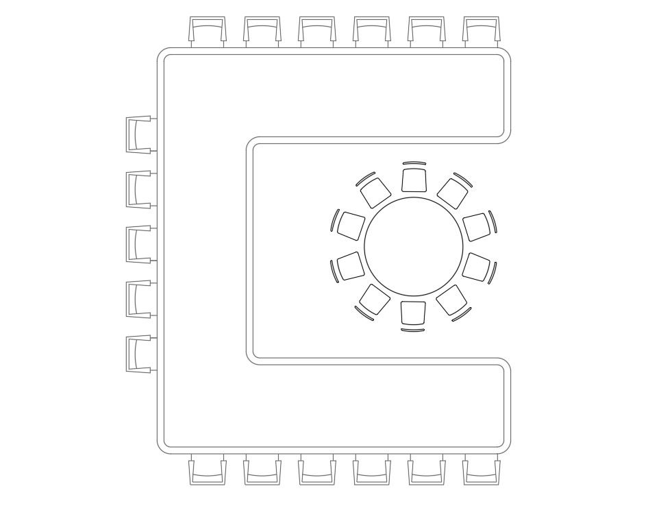 Free Download Table Chair Top View Plan AutoCAD File