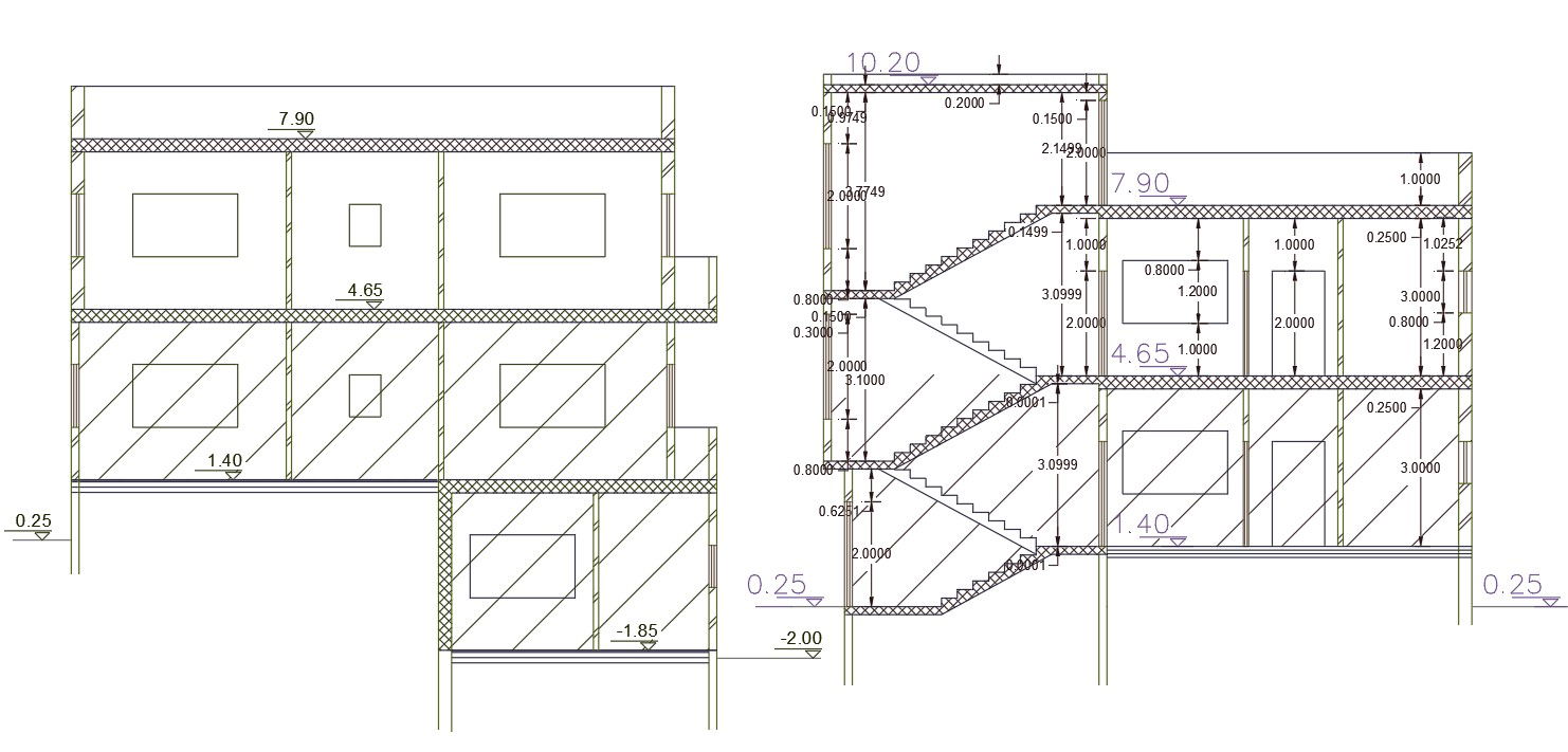 Free House Building Sectional CAD File
