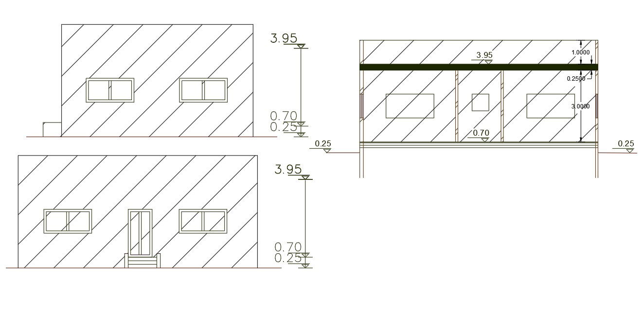 Free Simple House Building Design DWG File