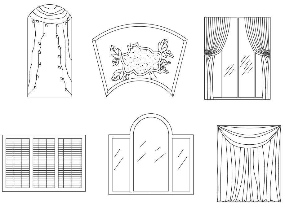 Free Window And Curtain Drawing DWG File