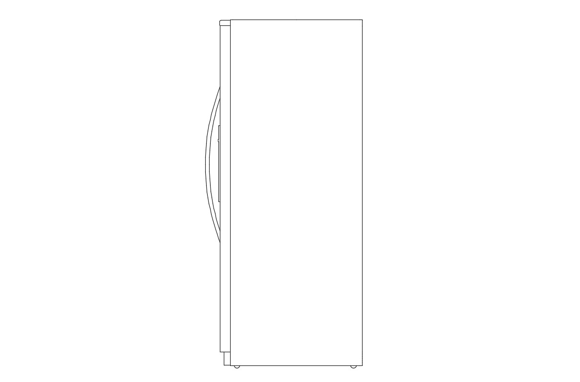 Fridge Kitchen Appliance CAD Block Elevation Drawing