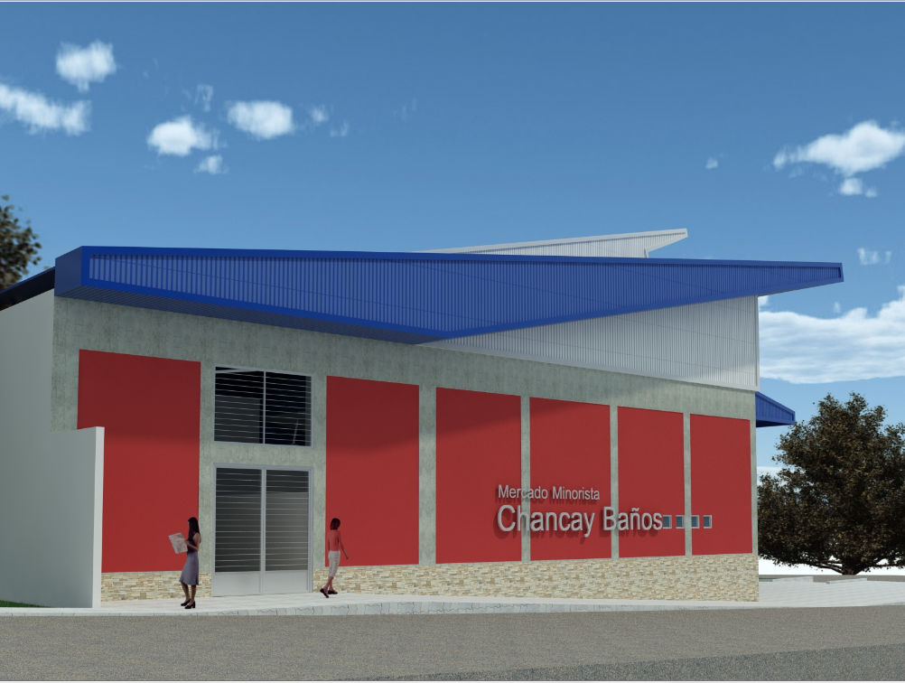 Front 3D Commercial Building Elevation plan detail DWG Drawing file