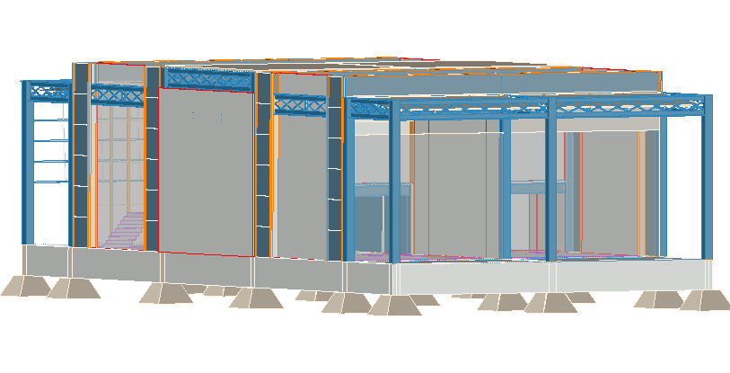 Front 3 D view detail dwg file