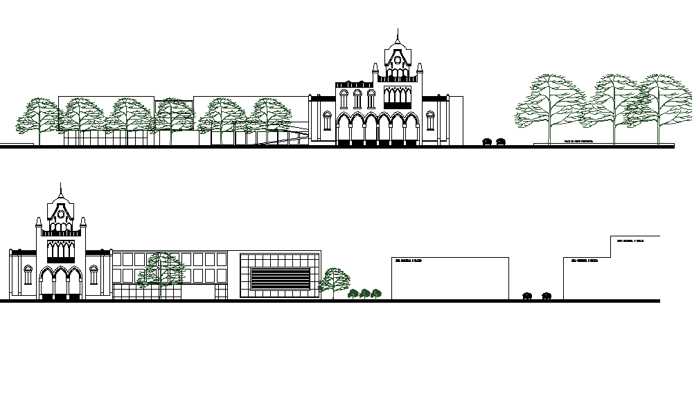 Front Elevation and back elevation detail dwg file