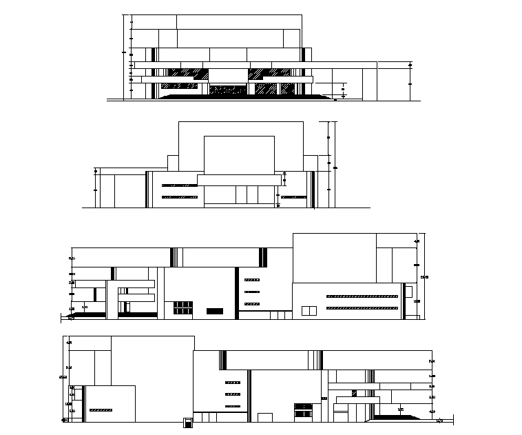 Front Elevation and back elevation detail dwg file
