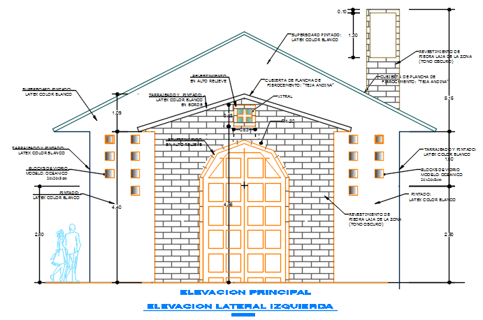 Front Elevation working plan detail dwg file