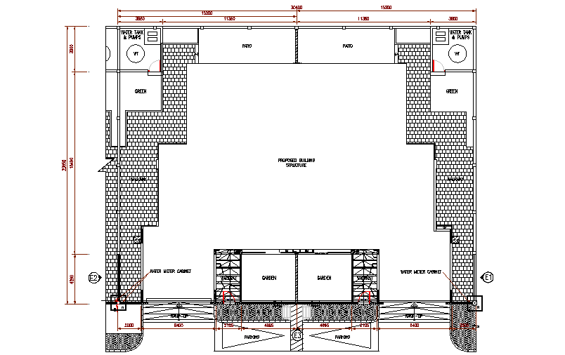 Front boundary wall details dwg file