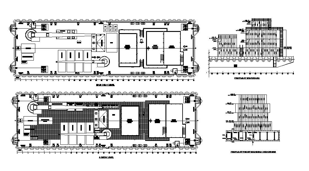 Front bulkhead deck industrial warehouse architecture project dwg file