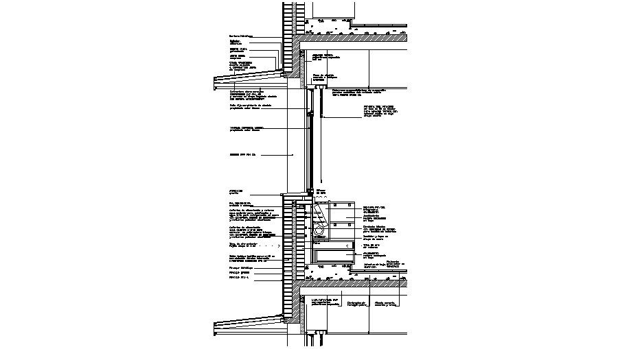 Front constructive section details of house cad drawing details dwg file