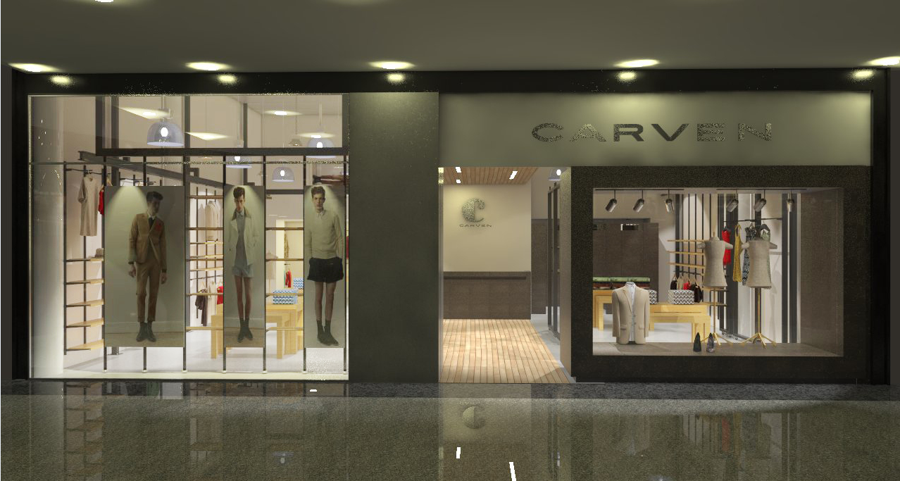 3D Cloth Shop Front Elevation 3D View DWG Design Drawing File