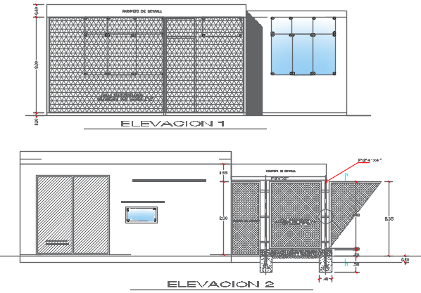 Front elevation and back elevation plan detail dwg file