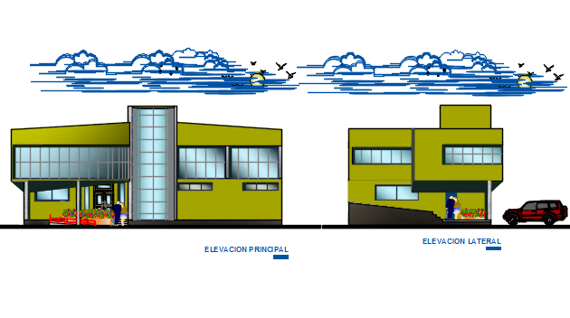 Front elevation and back elevation plan detail dwg file