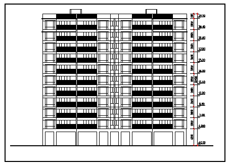 Front elevation design drawing of Armed police residential flat