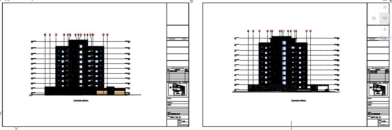 Front elevation of high rise building