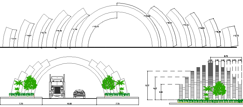 Front of Access to City Construction and Elevation dwg file
