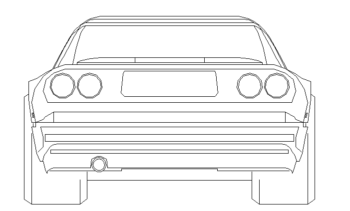 Front view of car in 2d