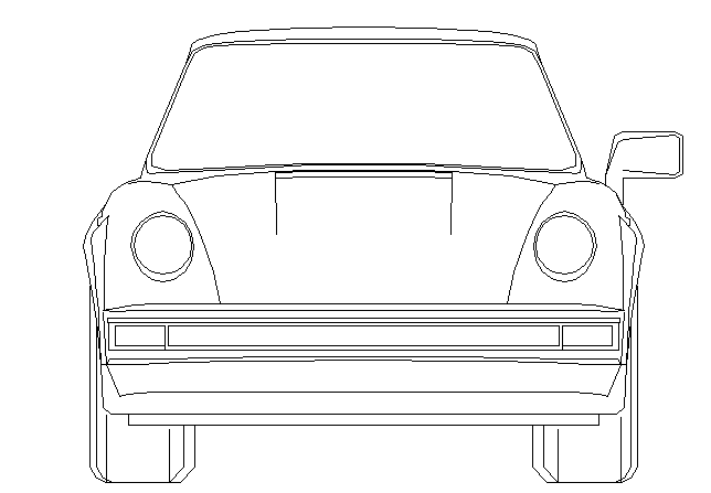 Front view of car in 2d