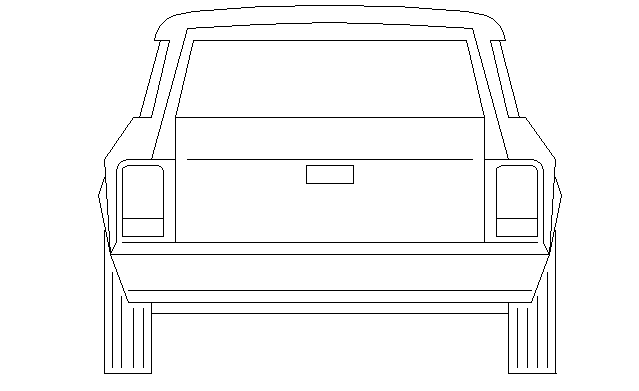 Front view of car in 2d