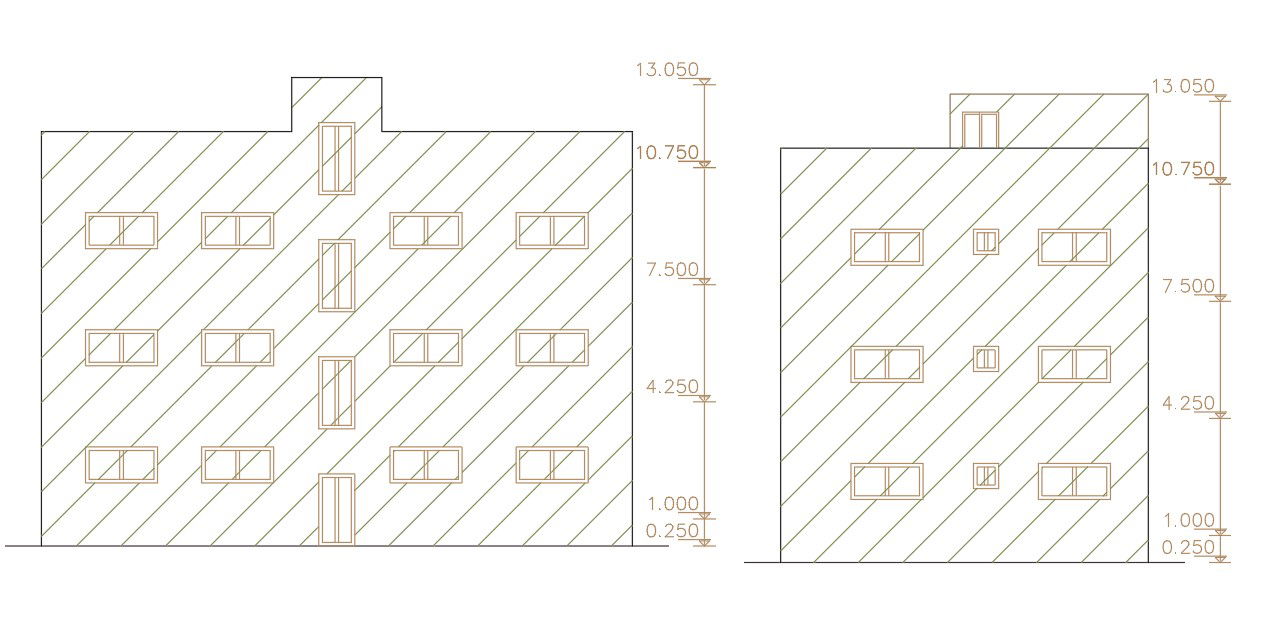 Front And Side Elevation Design Of Apartment Building