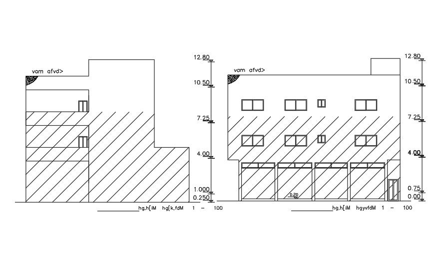Front Elevation And Back Elevation AutoCAD Plan Download