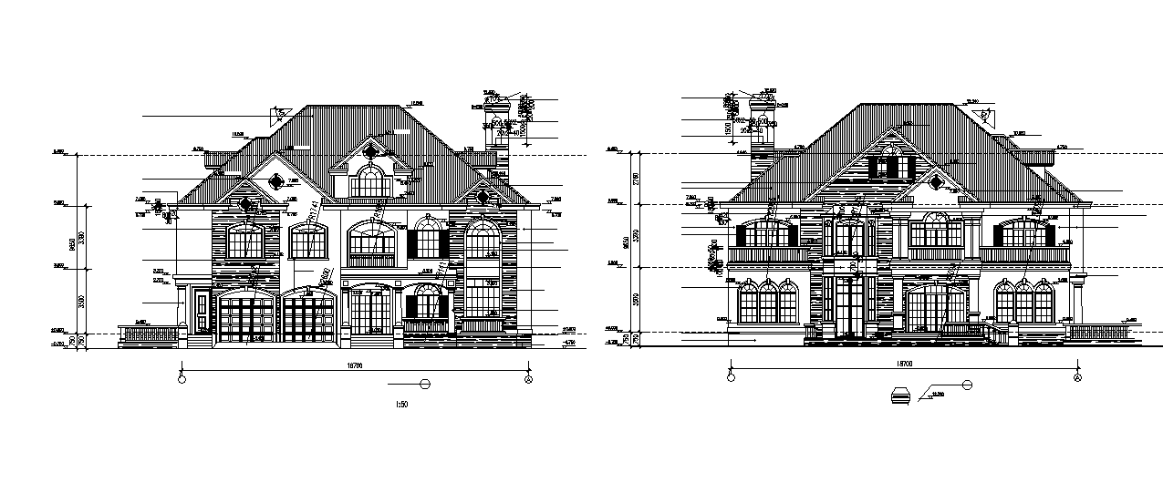 Front & back section view of the house building is given in this Autocad drawing file. Download now.