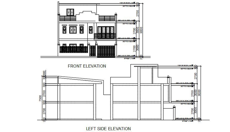 Front elevation and side elevation of the mosque details are given in this 2D AutoCAD DWG drawing file.