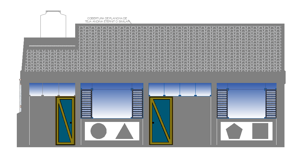 Front elevation of house building is given in this Autocad 2D file. Download now.