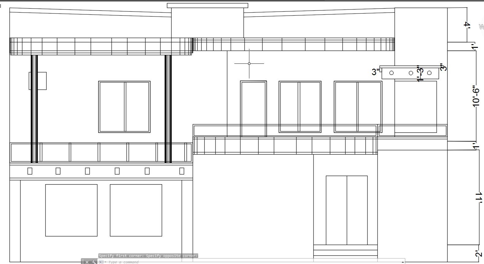 Detailed Front Elevation AutoCAD DWG Drawing of House