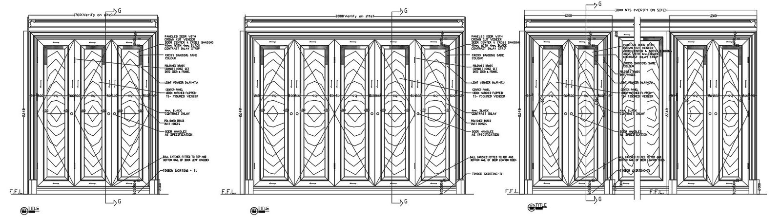 Front elevation of wardrobe in detail AutoCAD 2D drawing, dwg file, CAD file