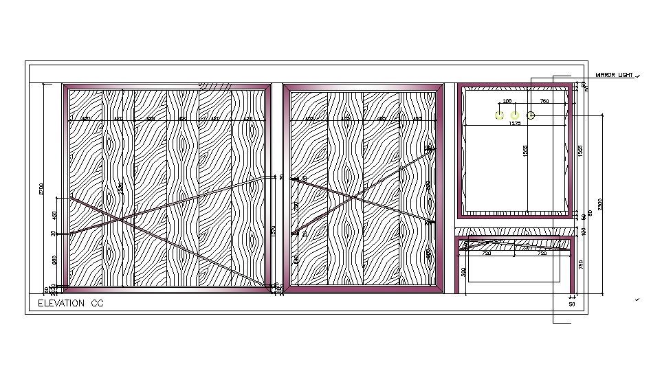 Front elevation view of 10x5m kid’s bedroom building is given in this Autocad drawing file. Download now.